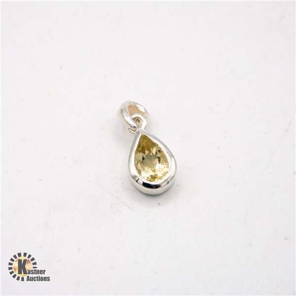 JP594-228 SILVER LEMON QUARTZ PENDANT