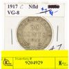 Image 1 : 1917 NFLD KING GEORGE SILVER HALF DOLLAR