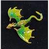 Image 1 : GOLD TONE WITH GREEN AND YELLOW ENAMEL