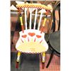 Image 1 : 2 CHAIRS ANTIQUE BLACK & HAND PAINTED