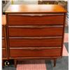 Image 1 : MID CENTURY MODERN WOOD 4 DRAWER DRESSER