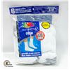 Image 1 : WHITE CREW SOCKS 6-12 SIZE 6-PACK FRUIT OF LOOM