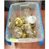 Image 1 : BIN OF VINTAGE OIL LANTERN PARTS - 5 BASES, 2-3