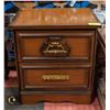 Image 1 : WOOD 2 DRAWER NIGHTSTAND 20" X 14" X 23"