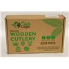 Image 1 : ECO LOGIC 220PCS WOODEN CUTTLERY SET