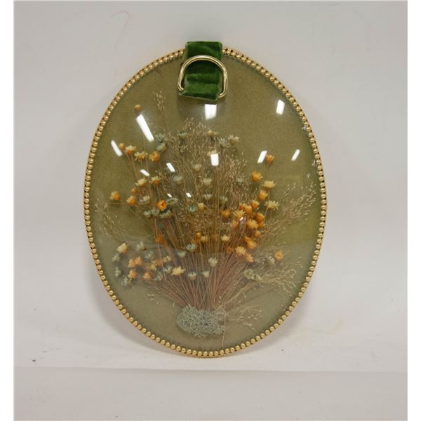 MADE IN ITALY OVAL GLASS FRAMED FLORAL ARRANGEMENT