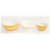 Image 1 : SET OF 3 BUTTERFLY GOLD PYREX BOWLS