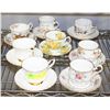 Image 1 : GROUP OF 9 CUP AND SAUCER SETS