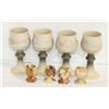 Image 1 : LOT OF GOBLETS 4 LARGE POTTERY GOBLETS