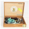 Image 1 : ESTATE CIGAR BOX FULL OF LADIES UNIQUE JEWELRY