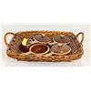 Image 1 : POTTERY SOUP BOWLS IN WICKER BASKET