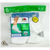 Image 1 : ANKLE SOCKS WHITE 6-12 SIZE 6-PACK FRUIT OF LOOM