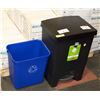 Image 1 : 2-BIN GARBAGE CAN SOLD WITH RECYCLING BIN