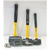 Image 1 : SET 3 RUBBER MALLETS