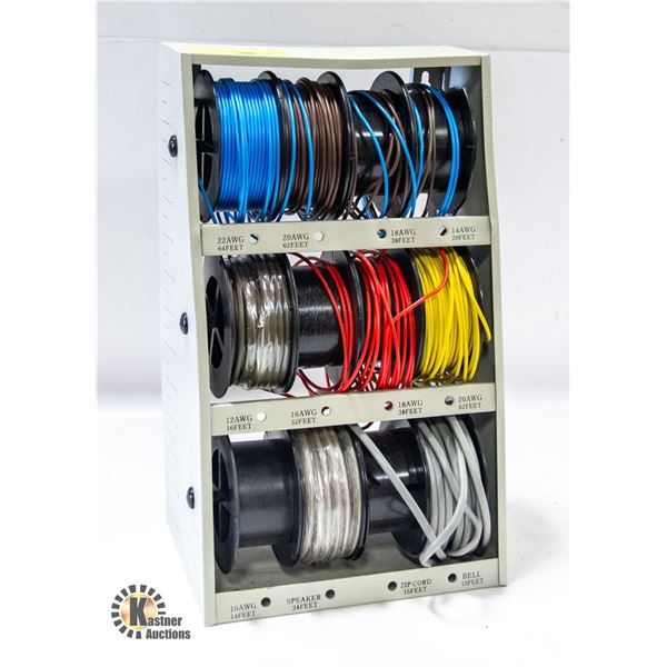 Wire Display Box METAL DISPLAY CASE WITH 12 SLOTS/SPOOLS OF WIRE