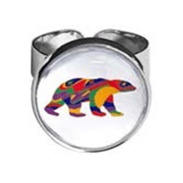 Dawn Oman Dome Style Adjustable Ring - "Alpha Bear -Ours Alpha 1