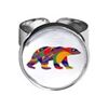 Image 1 : Dawn Oman Dome Style Adjustable Ring - "Alpha Bear -Ours Alpha 1