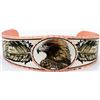 Image 1 : Copper  Bangle Cuff Bracelet - Diamond Cut/Silverplate w/Native Design1
