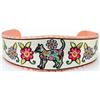 Image 1 : Copper Bangle Cuff Bracelet - Diamond Cut Copper/Silverp w/ Art Design 1