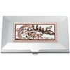 Image 2 : Credit/Card Holder - Silverplate/Diamond Cut/Copper  - Native Art Design - Wolves1