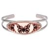 Image 2 : Oval Copper/Silverplated Diamond Cut Bangle Cuff Bracelet 1