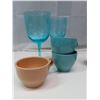 Image 2 : 15 Camping Melamine Dishes + 2 Plastic wine Glasses