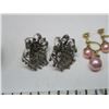 Image 4 : 4 Pair Vintage Screw Back Earrings, 1 Signed “Cora”