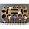 Image 1 : Vintage Poker Chips with wooden holder box