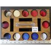 Image 2 : Vintage Poker Chips with wooden holder box