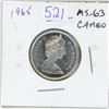 Image 1 : 1965 Canadian Silver 25 Cents. MS-63 with Cameo.
