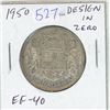 Image 1 : 1950 Design in Zero Canadian Silver 50 Cents. EF-40.