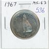 Image 1 : 1967 Canadian Silver 50 Cents. One Year Type: Howling Wolf. MS-63.