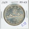 Image 1 : 1959 Canadian Silver Dollar. MS-63.