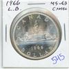 Image 1 : 1966 Large Beads Canadian Silver Dollar. MS-63 with Cameo.