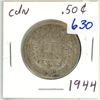 Image 1 : 1944 Canadian silver 50 cent coin