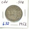 Image 1 : 1952 Canadian silver 50 cent coin