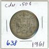 Image 1 : 1961 Canadian silver 50 cent coin