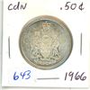 Image 1 : 1966 Canadian silver 50 cent coin