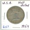 Image 1 : 1954 US half dollar coin