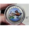 Image 2 : 2015 Canadian 25 cent, colored cupronickel "Ducks of Canada; Cinnamon Teal" coin #00755 - housed in 