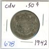 Image 1 : 1942 Canadian silver 50 cent coin