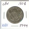 Image 1 : 1944 Canadian silver 50 cent coin