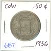 Image 1 : 1956 Canadian silver 50 cent coin