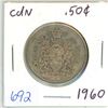 Image 1 : 1960 Canadian silver 50 cent coin