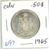 Image 1 : 1965 Canadian silver 50 cent coin