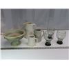 Image 1 : 4 pieces of pottery (including 1 Medalta) & 3 glass beer mugs