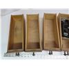 Image 3 : 6 wooden sewing machine drawers with some machine parts