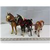 Image 2 : vintage horse w/hand plow + bull + paint horse
