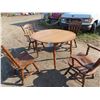 Image 1 : Dining room table set with 4 chairs GREAT condition solid wood end chairs have arm rests