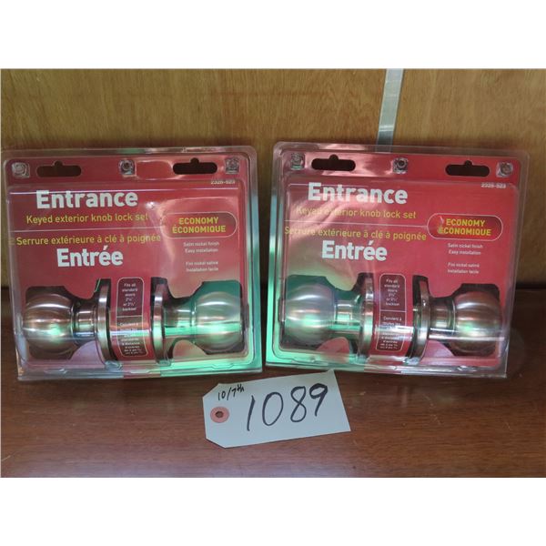 2 Entrance keyed exterior knob lock sets